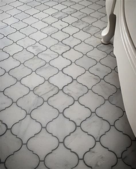 We Tiled This Floor With The Bianco Carrara Arabesque Lantern Marble