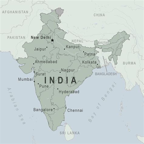 Map Of India Main Cities United States Map