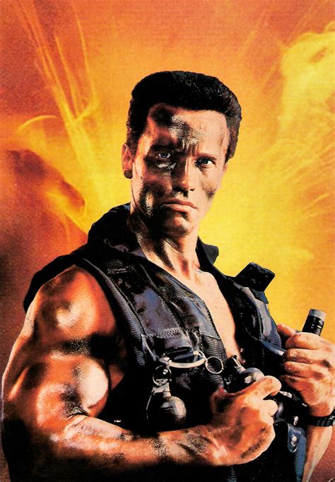 Arnold Schwarzenegger In Commando 1985 By Truus Bobs Postcards