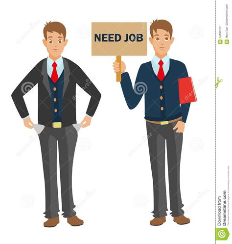 Maybe you would like to learn more about one of these? Unemployed Man With CV Need Job And Money Stock Vector - Illustration of business, help: 84188152