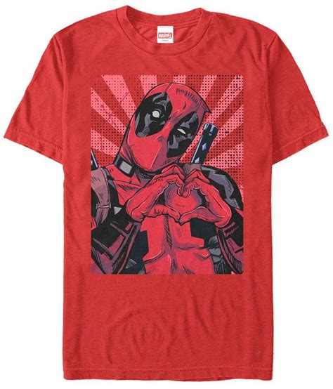 Marvel Mens Deadpool Close To The Heart Short Sleeve T Shirt And Reviews