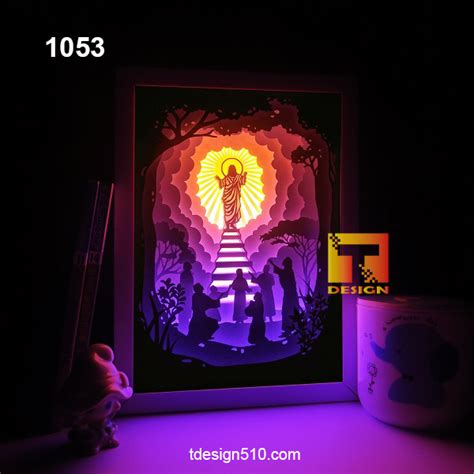 1053. Jesus Christmas – Paper cut light box template, shadow box, 3D