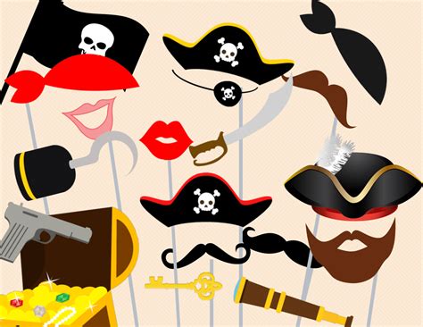 Pirate Photo Booth Props Magical Printable