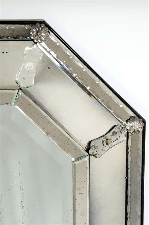Luxe 1940 S Octagonal Smoked Venetian Glass Mirror At 1stdibs