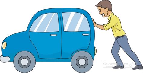 Man Pushing Car Broken Down Car Clipart Classroom Clip Art