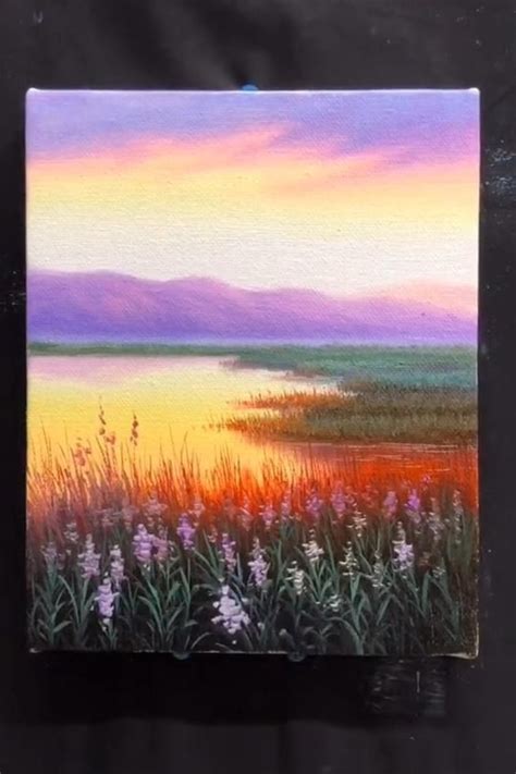 Sunset Lake Oil Painting Tutorial Paintings By Justin