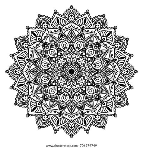 Vector Illustration Of Big Beautiful Outlines Mandala Isolated Design