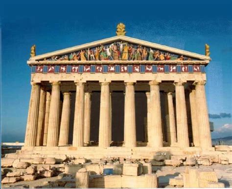 Color Reconstruction Of The Parthenon In Greece Parthenon