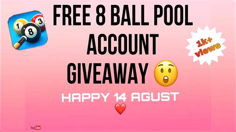 Free 8 Ball Pool Account Giveaway Youtube