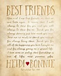 Custom Letter for Best Friend Art, Friendship Poem, Birthday or Thank ...