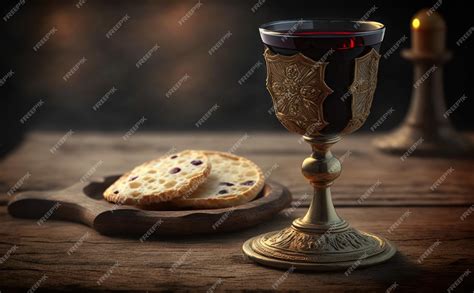 Premium Ai Image Holy Communion On Wooden Table On Churchtaking Holy
