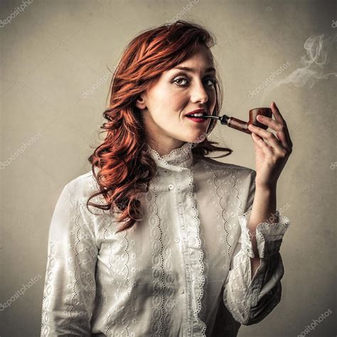Pipe Smoking Lady Telegraph