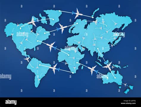 World Map Flight Paths