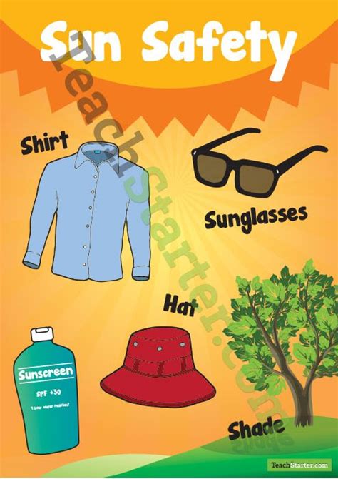 Sun Safety Poster Safety Posters Summer Safety Kids Health