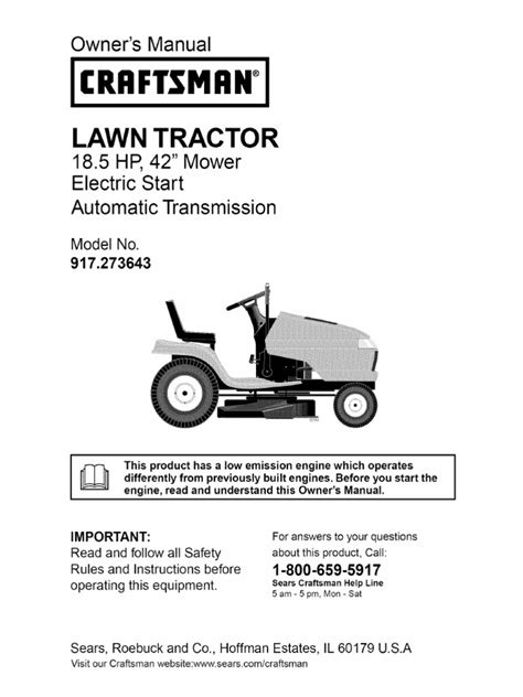 Craftsman 190cc 21 briggs & stratton rear bag high wheels push lawn mower owner's manual. Craftsman Lawn Mower Model 917 Wiring Diagram