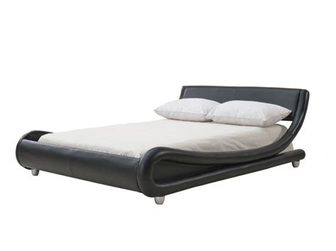 Galaxy Curved Leather 4ft6 Double Bed Frame