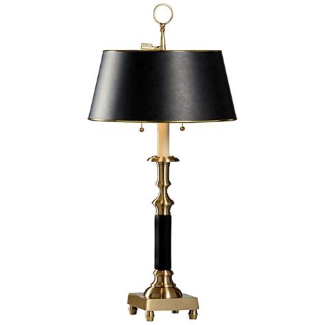 Wildwood Candlestick Hand Rubbed Brass And Black Table Lamp 32e58