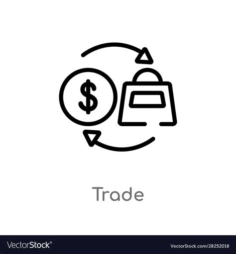 Outline Trade Icon Isolated Black Simple Line Vector Image
