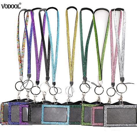 Maybe you would like to learn more about one of these? Horizontal Resin Rhinestone Crystal Badge Business Card Holder ID Cards Case Lanyard Sling Rope ...