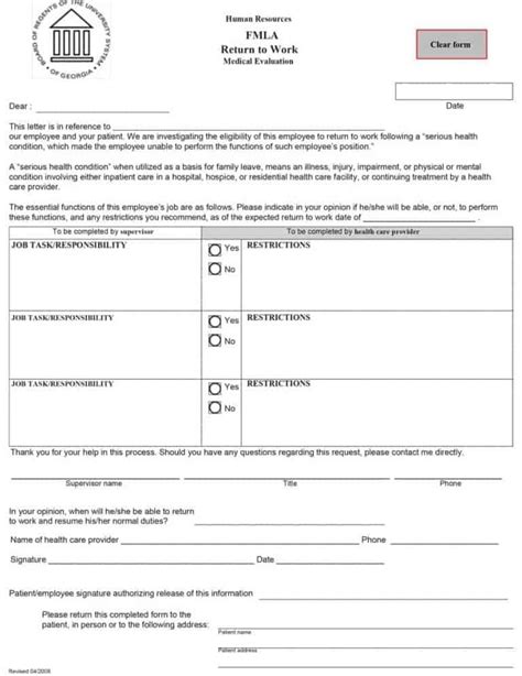 Find out what you missed and learn about any major changes that may have happened while you under fmla, an employer can require you to obtain this certificate from your doctor before you return to work. 44 Return to Work & Work Release Forms - Printable Templates in 2020 | Return to work, Return to ...