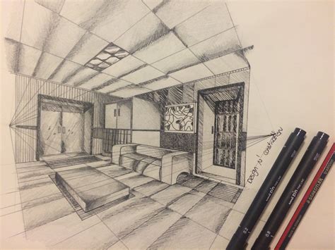 How To Draw A Two Point Perspective Room Искусство
