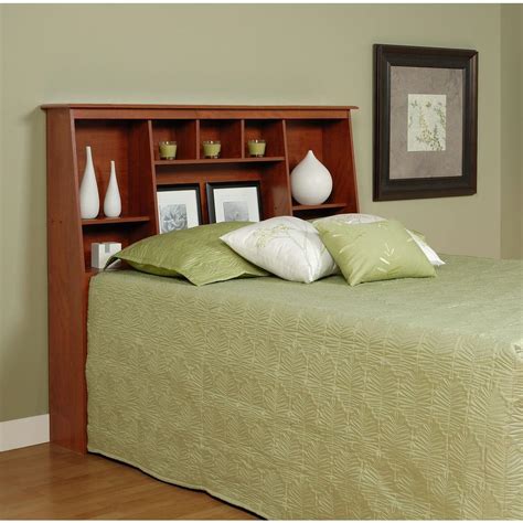 Prepac Monterey Tall Double And Queen Storage Headboard In Cherry Csh
