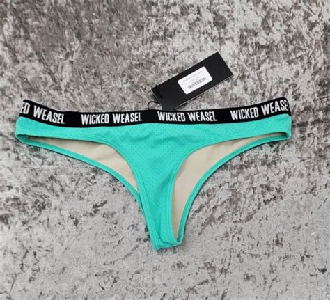 Wicked Weasel Sexy Sport Brief Bikini Bottom Jade Size Large 4400