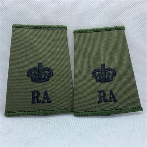 Ra Royal Artillery Rank Slides Epaulette Pair Genuine British Army