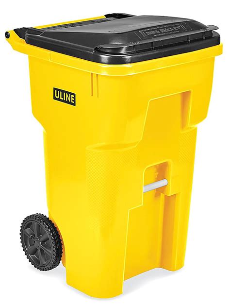Uline Trash Can With Wheels 65 Gallon Yellow H 7937y Uline