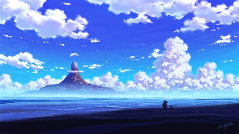 X Anime Scenery Sitting K K HD K Wallpapers Images Backgrounds Photos And Pictures