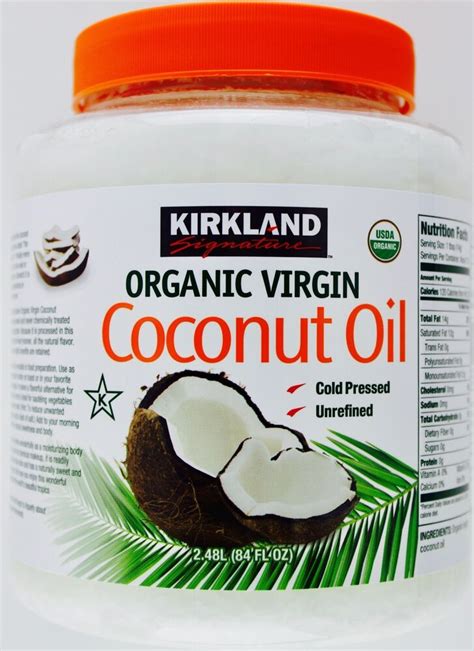 Kirkland 100 Usda Organic Coconut Oil Virgin Cold Pressed Unrefined