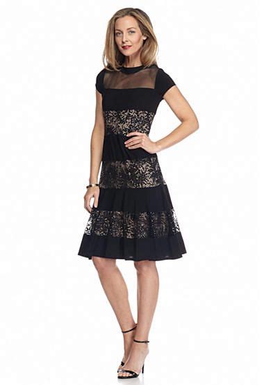 Rm Richards Illusion Neckline Fit And Flare Dress Belk Everyday