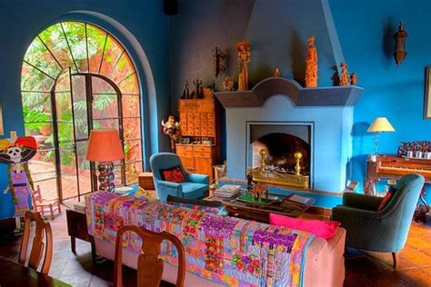 Blue Wall Room Mexican Home Decor Hacienda Decor Mexican Interior