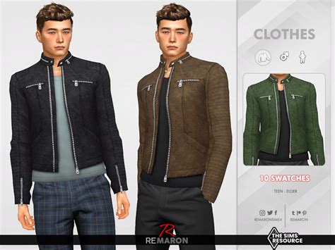 The Sims Resource Leather Jacket 01 For Male Sims