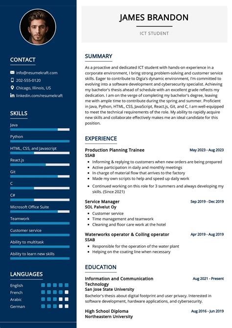 Ict Student Cv Sample In 2024 Resumekraft