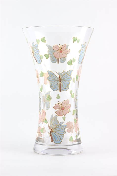 Butterflies And Blossom Vase In Vase Pastel Butterflies Pink