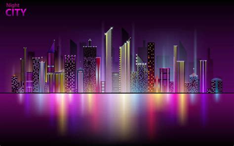Beautiful Night City Vector Free Vector In Encapsulated