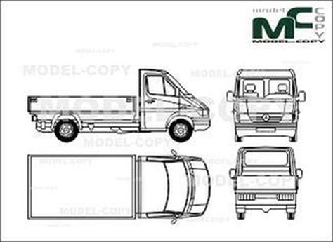 Mercedes Benz Sprinter Flatbed Medium 1995 2d Drawing Blueprints