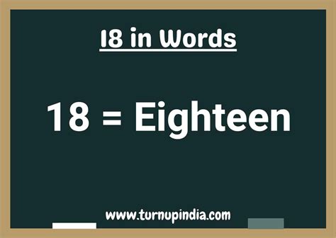 Write 18 In Words 18 Spelling In English Turn Up India