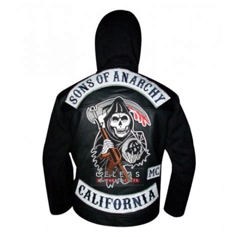 Sons Of Anarchy Hooded Leather Jacket Out Class Jackets