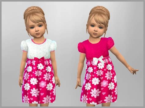 Toddler Summer Floral Dress By Sweetdreamszzzzz At Tsr Sims 4 Updates
