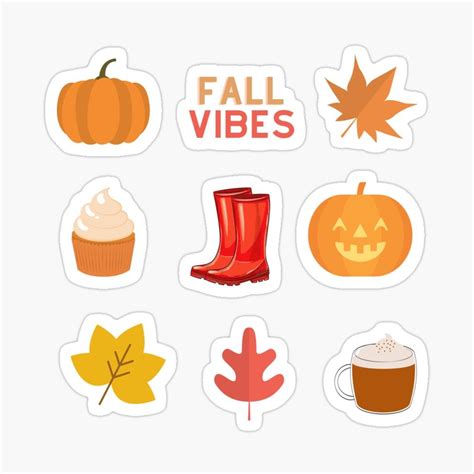 Fall Vibes Aesthetic Autumn Sticker Pack Sticker By Kambamdesigns