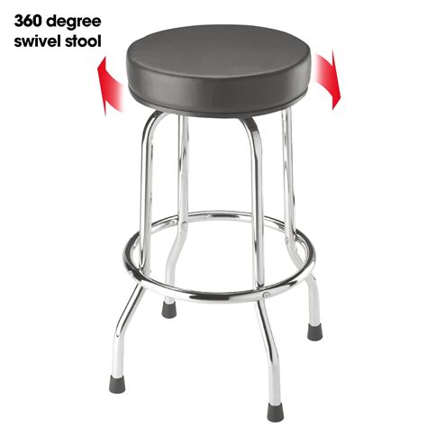 Big Red Torin Swivel Garage Bar Stool Padded Seat With Chrome Legs Black W R Walmart Com