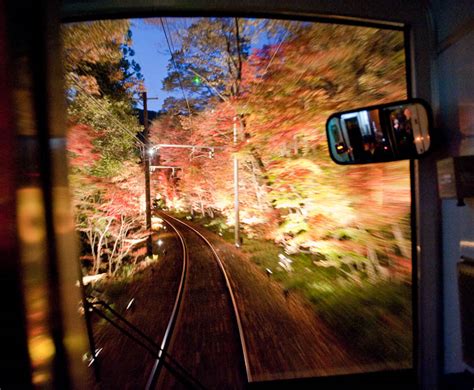 Jeffrey Friedls Blog Eizan Train Lines Fall Foliage Tunnel Lightup