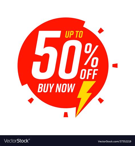 Discount Up To 50 Percent Off Buy Now Sale Vector Image