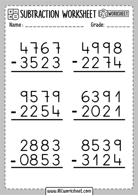 Subtraction Without Regrouping Worksheet Abc Worksheet