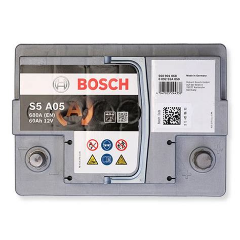 0 092 S5a 050 Bosch S5 S5a05 Starter Battery 12v 60ah 680a B13 Agm