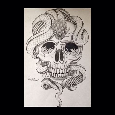 2016 Ink And Charcoal On Paper Skull Tattoo Sketches Drawings