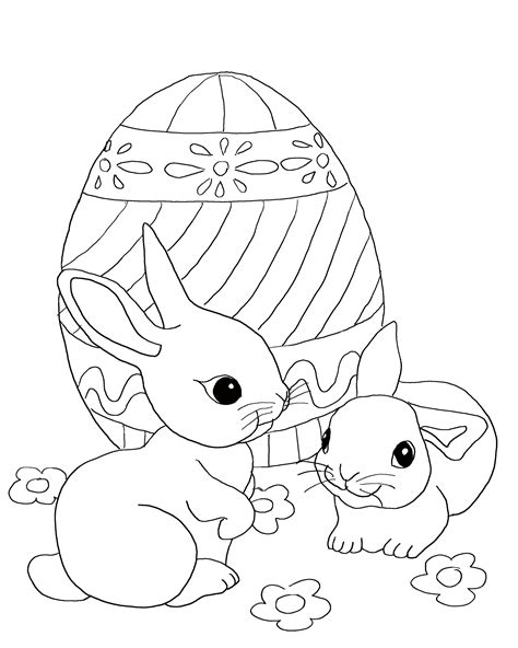Easter Bunny And Eggs Pages Coloring Pages