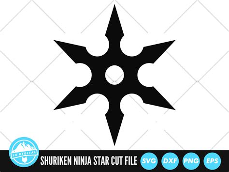 Shuriken Ninja Star Svg Files Throwing Star Cut Files Shuriken Vector